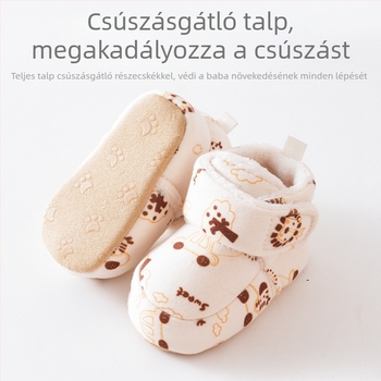 Őszi-téli baba cipők 0–6 hónapos, puha talpú, csúszásmentes, beltéri pamut cipők újszülötteknek