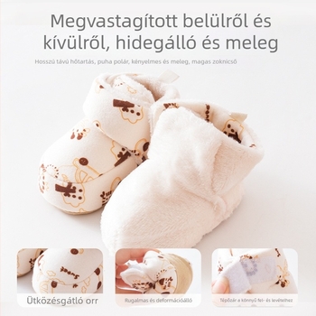 Őszi-téli baba cipők 0–6 hónapos, puha talpú, csúszásmentes, beltéri pamut cipők újszülötteknek