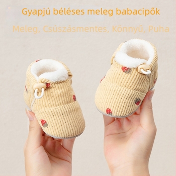 Baba zoknicipő 0-12 hónaposoknak, téli meleg, csúszásmentes, belül bolyhos