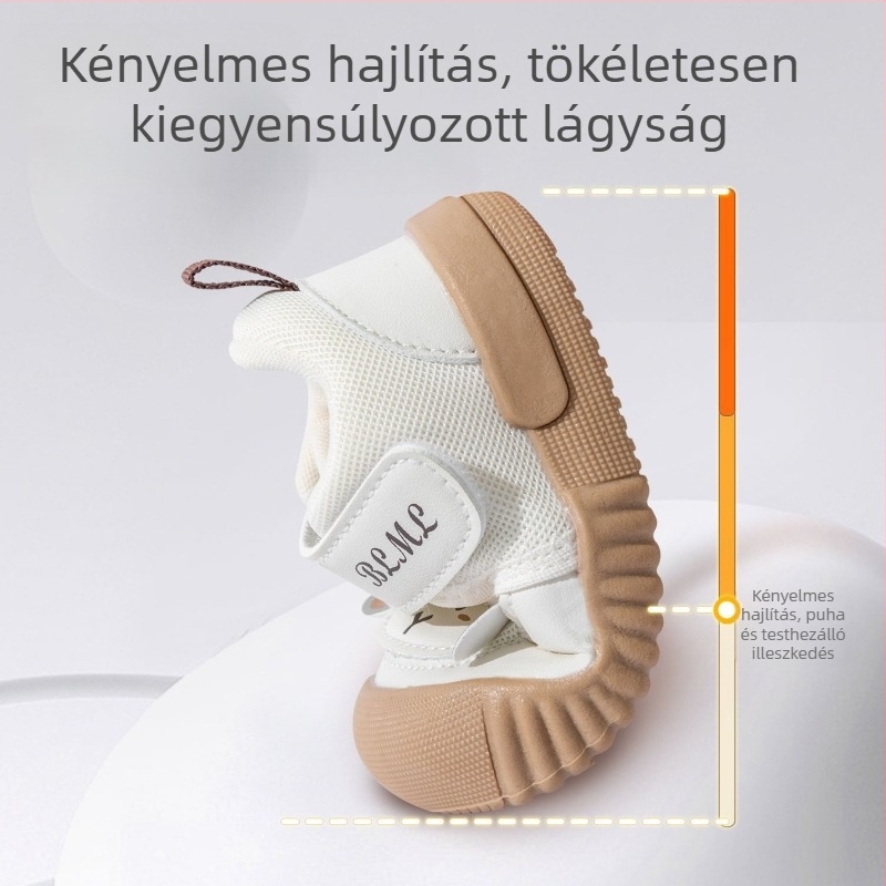 Brumler Baba- és kisgyermekcipő – 2025 tavasz, puha talpú, csúszásmentes, hálós felsőrész, 12–36 hónapos és 24–48 hónapos gyermekeknek