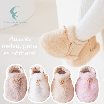 Téli bébi cipők fleece béléssel, vastag és meleg, puha talppal