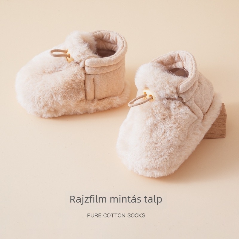 Téli bébi cipők fleece béléssel, vastag és meleg, puha talppal