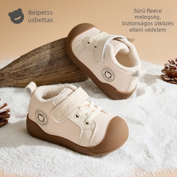 Belleptide téli babacipő, puha talpú, fleece bélés, Velcro zárás, uniszex, mesefigurás dizájn, felsőrész: szintetikus bőr, 6–36 hónaposoknak