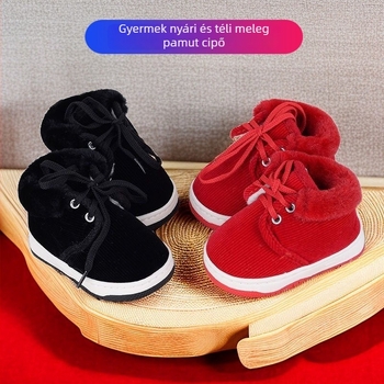 1–3 évesek, uniszex, puha talpú sportcipő, pamut felsőrész, fleece bélés, téli