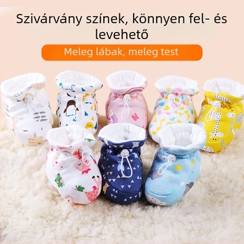Meleg téli babacipő pamutból, járásra tanulóknak, 12–36 hónapos korosztálynak