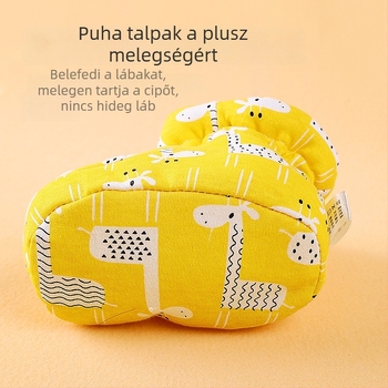 Meleg téli babacipő pamutból, járásra tanulóknak, 12–36 hónapos korosztálynak