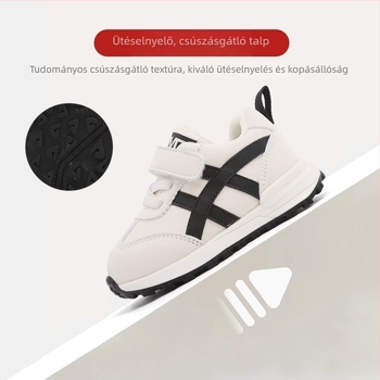 Uniszex gyerek tornacipő vászonból, puha talppal, tépőzáras zárás, tavasz–ősz