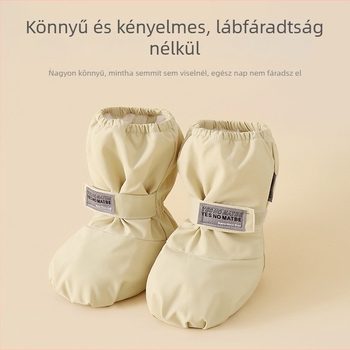 Baba első lépései beltéri cipő, 6–12 hónaposaknak, vastag meleg, Velcro-zár, Microfiber felsőrész, műszőrös talpbetét, velúr belső, téli használatra