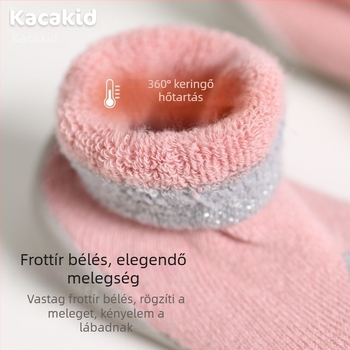 Meleg téli belső cipők babáknak és kisgyermekeknek csúszásmentes talppal, járást segítő cipők és terry zoknik