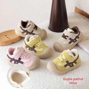 12–36 hónapos korosztály számára, bőrbaba cipő, alacsony felső rész, Velcro-zár, csúszásmentes talp, puha talp
