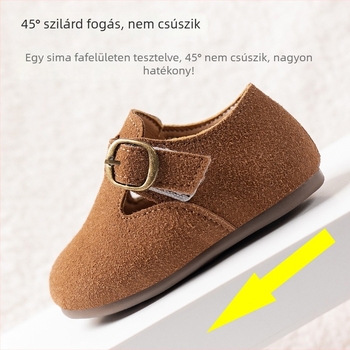 Gyerekeknek készült bőrcipő, puha talppal, Velcro pánttal, mikroszálas bőr felsőrész, alacsony felső rész