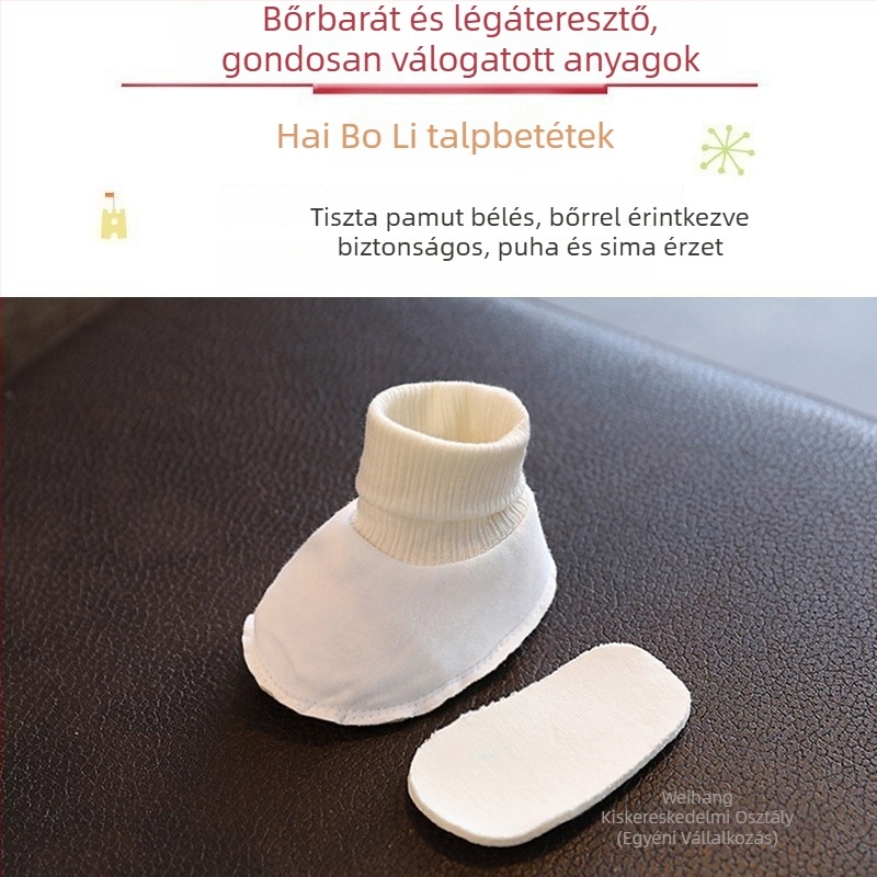 Téli babacipő puha talppal, 3 páras készlet, uniszex, 6–12 hónapos, felső rész marhabőrből, csúszásmentes zoknik