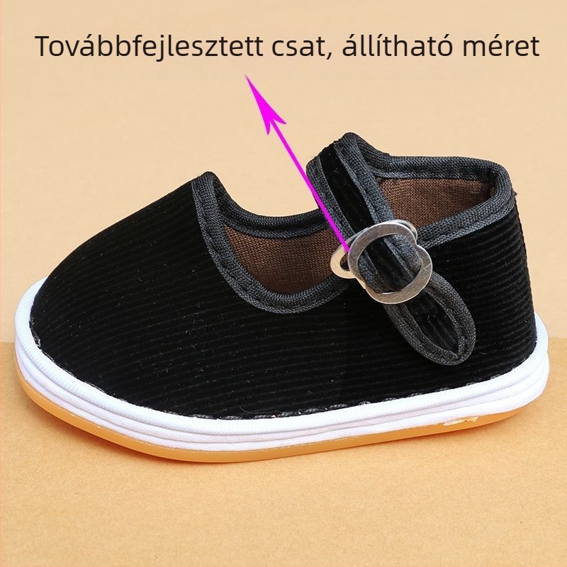 Uniszex bébi vászoncipő több rétegű talppal, légáteresztő és csúszásmentes, 0–3 évesek