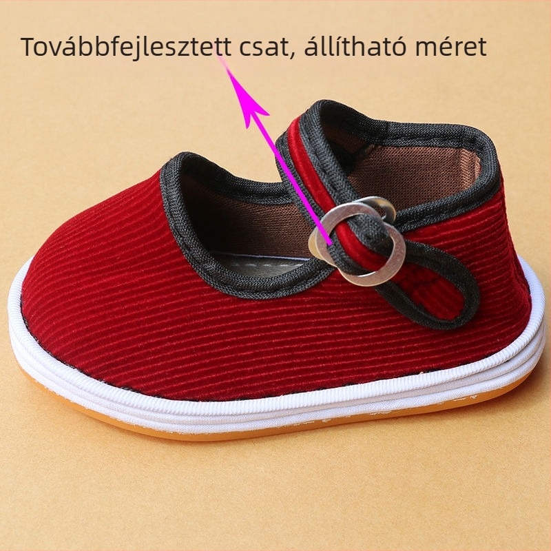 Uniszex bébi vászoncipő több rétegű talppal, légáteresztő és csúszásmentes, 0–3 évesek
