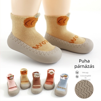 Baba- és kisgyermekek belső cipői, tavasz–ősz, csúszásmentes, vízálló, puha gumitalppal, 12–36 hónaposaknak