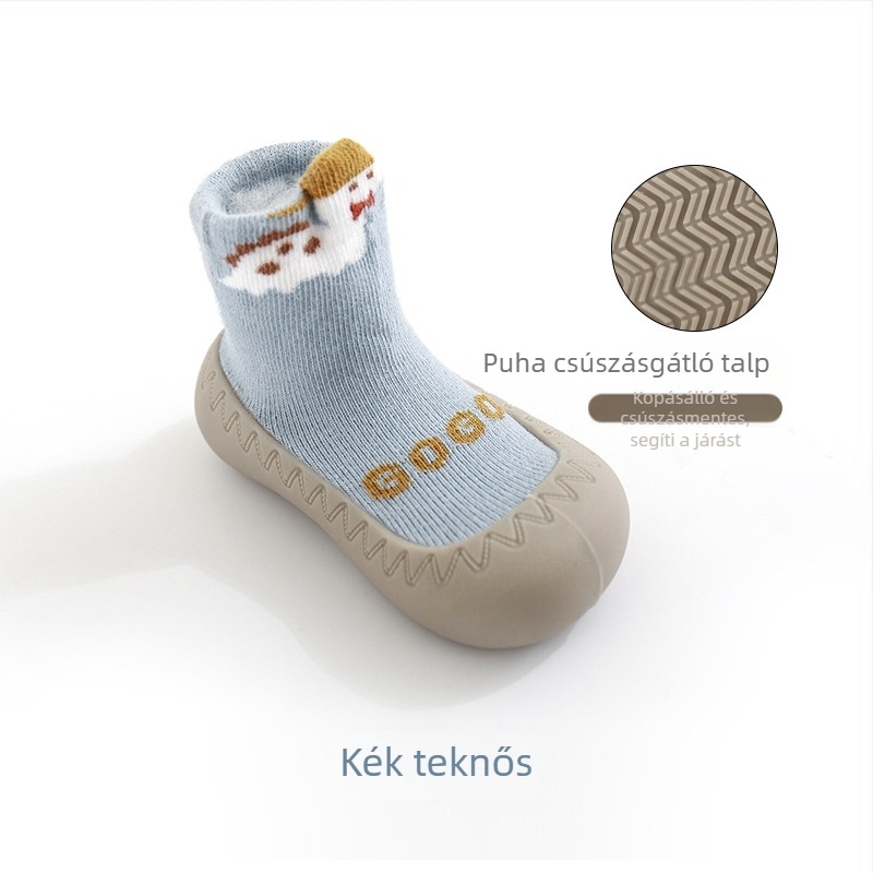 Baba- és kisgyermekek belső cipői, tavasz–ősz, csúszásmentes, vízálló, puha gumitalppal, 12–36 hónaposaknak