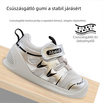 Uniszex gyerekcipő a járás tanulásához - felsőrész mikro-szálas bőr + mesh, csúszásmentes gumi talp, Velcro-zár, cartoon mintázat, 12–36 hónapos korosztálynak