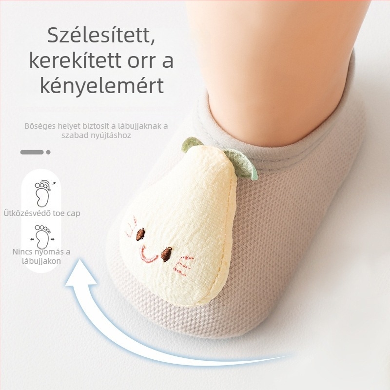 Uniszex csecsemőcipő a járás tanulásához, PVC felső, légáteresztő, rajzfilm minta, 12–36 hónap