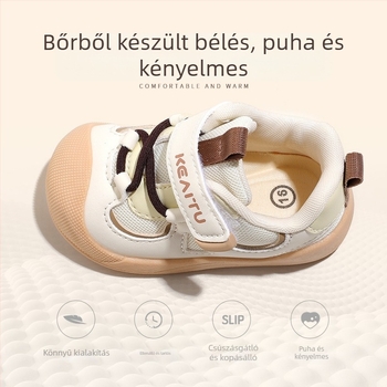 Járócipők kisgyermekeknek, lélegző pamut felsőrész, csúszásmentes és kopásálló talp, Velcro-zárás, alacsony boka, 12–48 hónapos korosztálynak