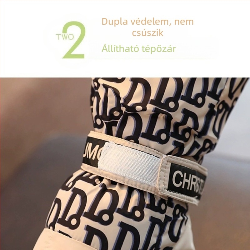 Téli babacipő 3–12 hónapos babáknak, szél- és vízálló, csúszásmentes pamutcipő fleece béléssel, vastag puha talppal, meleg, a korai járáshoz