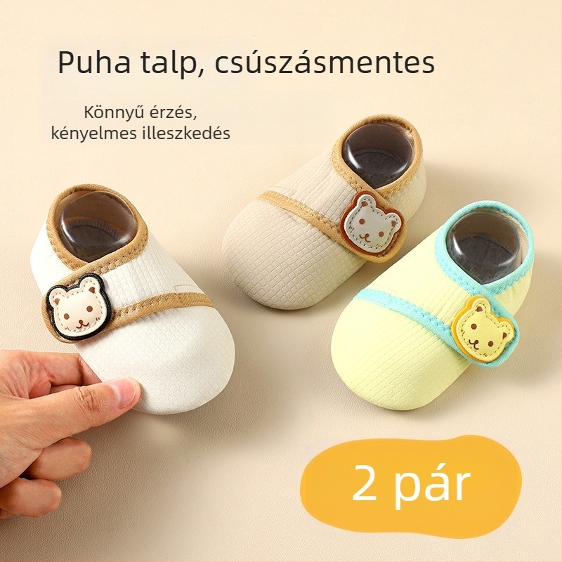 Baba beltéri zokni csúszásmentes puha talppal, meleg és könnyű, lélegző pamutból 12–36 hónapos gyerekeknek