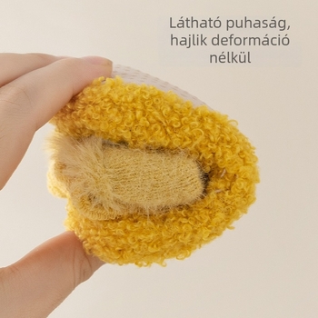 Baba-kisgyermek cipő és zokni készlet, őszi–téli, vastag meleg, csúszásmentes puha talp, pamut felsőrész, 12–36 hónapos