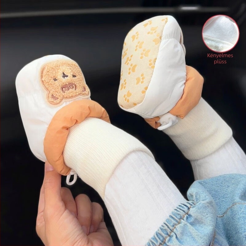 Kisgyermek cipő 6–12 hónaposoknak: puha talp, fleece bélés, vízálló pamut, csúszásmentes talp, meleg téli viselet