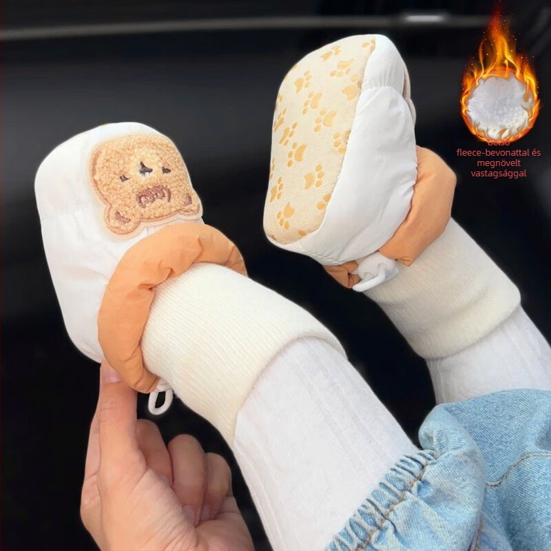 Kisgyermek cipő 6–12 hónaposoknak: puha talp, fleece bélés, vízálló pamut, csúszásmentes talp, meleg téli viselet