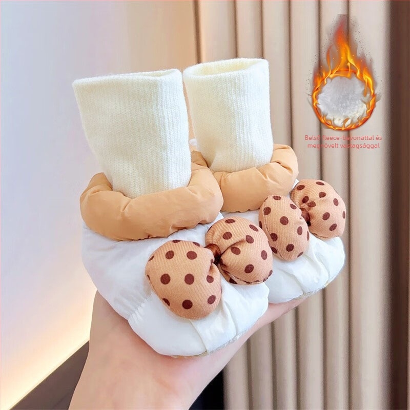 Kisgyermek cipő 6–12 hónaposoknak: puha talp, fleece bélés, vízálló pamut, csúszásmentes talp, meleg téli viselet