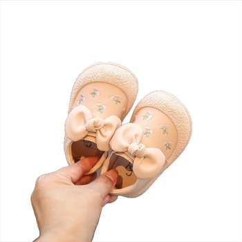 Baba lányok bőr cipője, puha talp, Velcro-zárás, csúszásmentes, koreai stílus