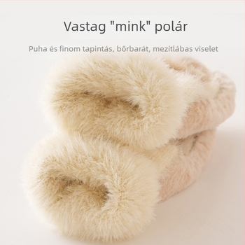 Újszülött beltéri cipő és zokni szett, téli fleece-bélés, csúszásmentes talp, rajzfilm mintával