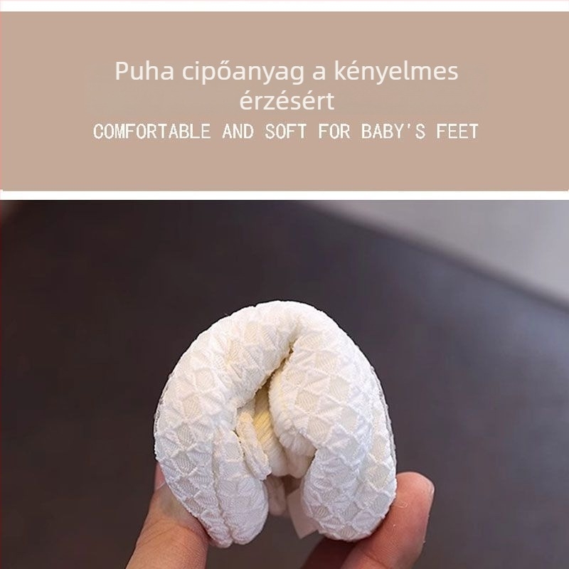 Csecsemő zoknis cipő puha talppal, meleg pamut béléses téli cipő 6–12 hónaposoknak