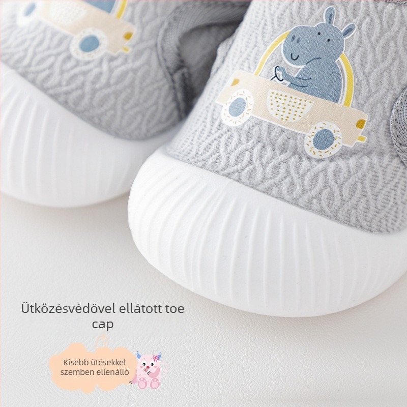 Kisgyermekek pamut cipője, Cartoon minta, nylon felsőrész, csúszásmentes és meleg (12–36 hónap, Ősz/Tél)