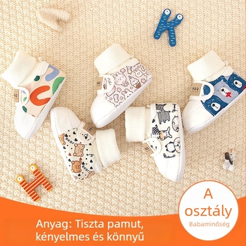 Baba tanulócipő belső használatra - lélegző vászon, puha csúszásmentes talp, Velcro zár, könnyű, 6–12 hónapos korosztály