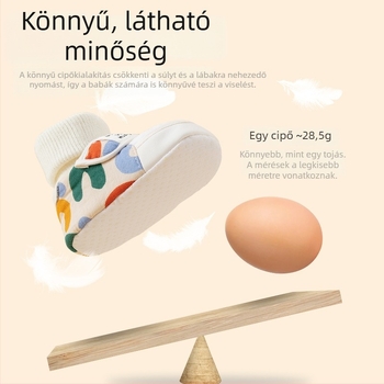 Baba tanulócipő belső használatra - lélegző vászon, puha csúszásmentes talp, Velcro zár, könnyű, 6–12 hónapos korosztály