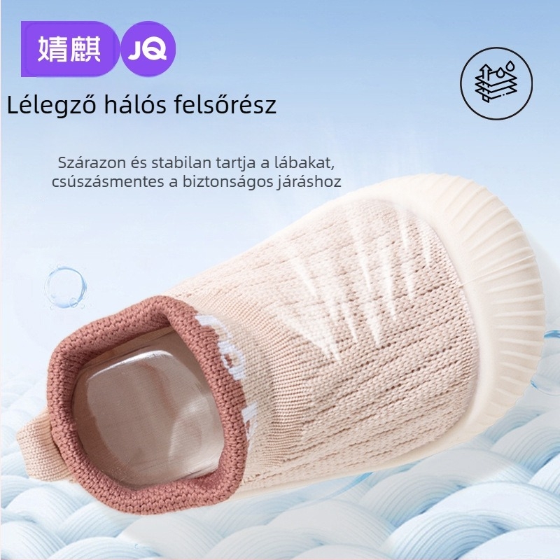 Jingqi babacipő és zokni, tavasz–ősz stílus, csúszásmentes, puha talppal, 12–36 hónaposoknak, beltéri és kültéri használatra