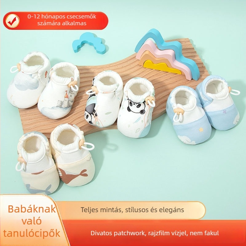 Baba járócipő, 0–12 hónap, puha talpú, uniszex, tavasz–ősz, csúszásmentes