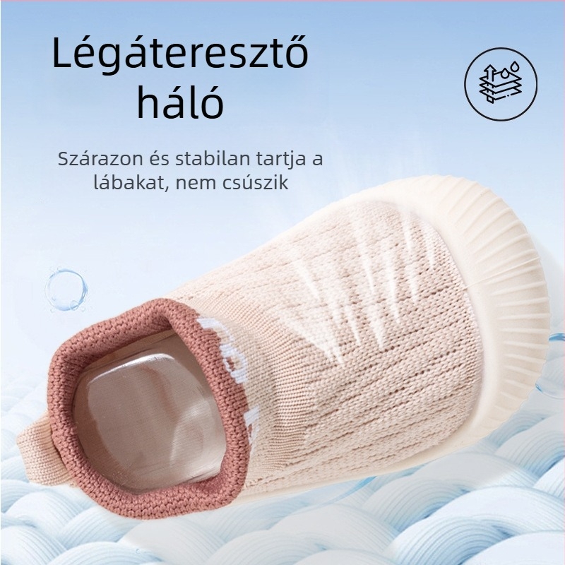 Baba- és kisgyermekcipő - hálós felsőrész, puha csúszásmentes talp, légáteresztő, vízálló, 12–36 hónap, minden évszak