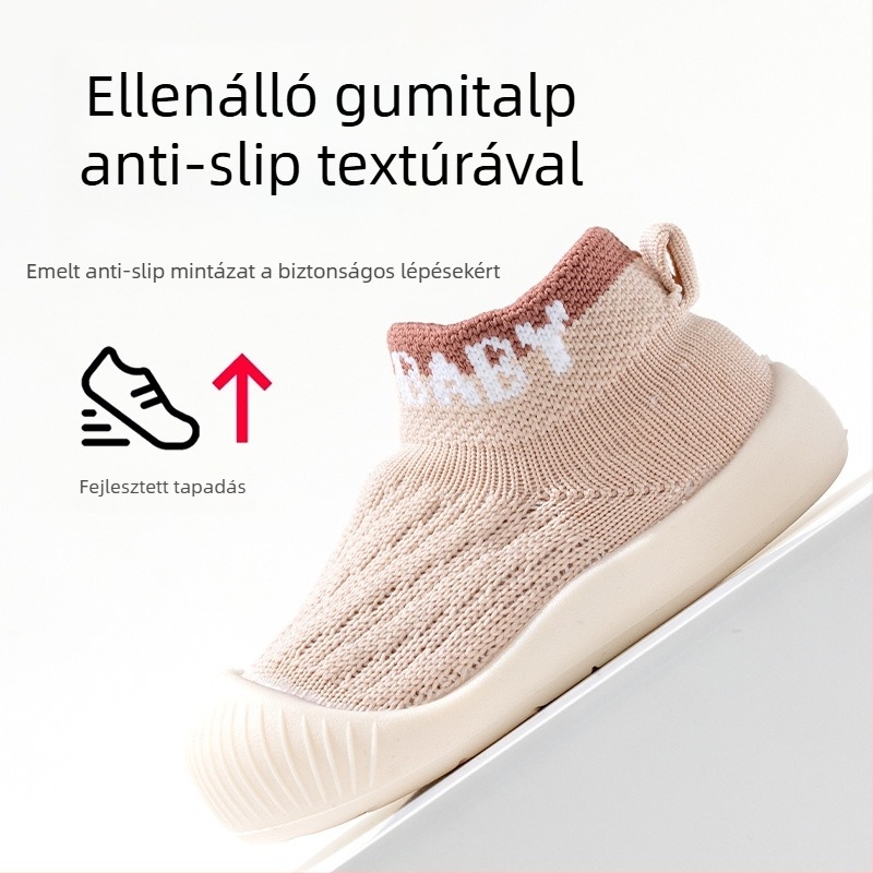 Baba- és kisgyermekcipő - hálós felsőrész, puha csúszásmentes talp, légáteresztő, vízálló, 12–36 hónap, minden évszak