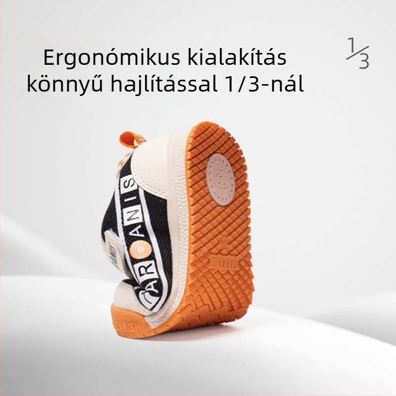 Totyogó cipők, légáteresztő mikroszálas bőr felsőrész, Velcro-zárás, alacsony szár, uniszex, csúszásmentes természetes gumi talp, 12–36 hónaposoknak