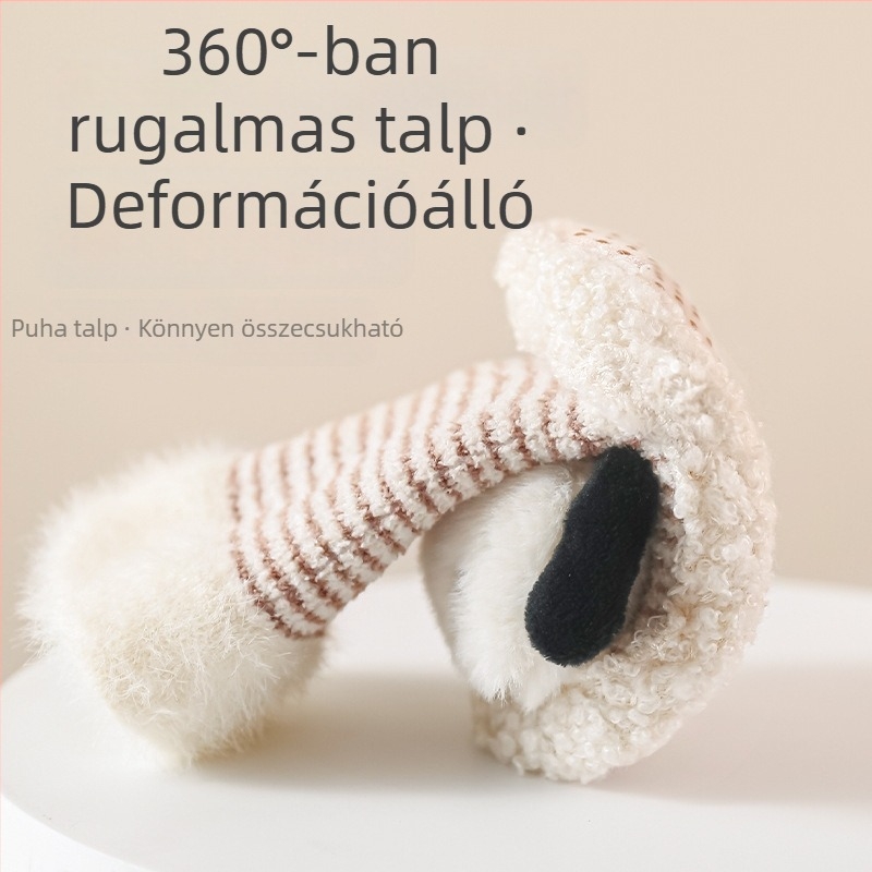 Téli bébi cipők beépített zoknikkal, fleece-beléssel, csúszásmentes talppal, 0–12 hónapos babáknak