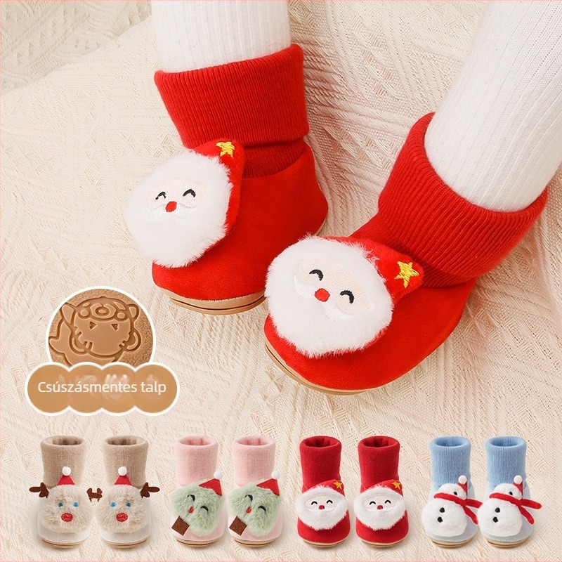 Kisgyermekeknek szánt cipő pamut felsőrésszel, légáteresztő, csúszásmentes, karikatúra mintával