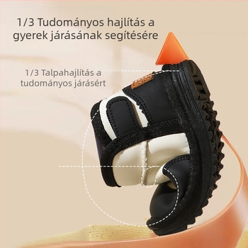 Gyermek téli hócsizma: mikroszálas bőrfelsőr, Velcro-zárás, télre, 12–36 hónapos korosztály