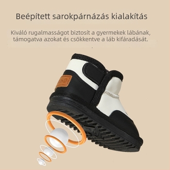 Gyermek téli hócsizma: mikroszálas bőrfelsőr, Velcro-zárás, télre, 12–36 hónapos korosztály