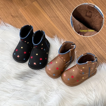 Gyerek Martin bakancs téli modell, fleece béléses, felső microbőr hatású, hátul zip, méretek 17-30