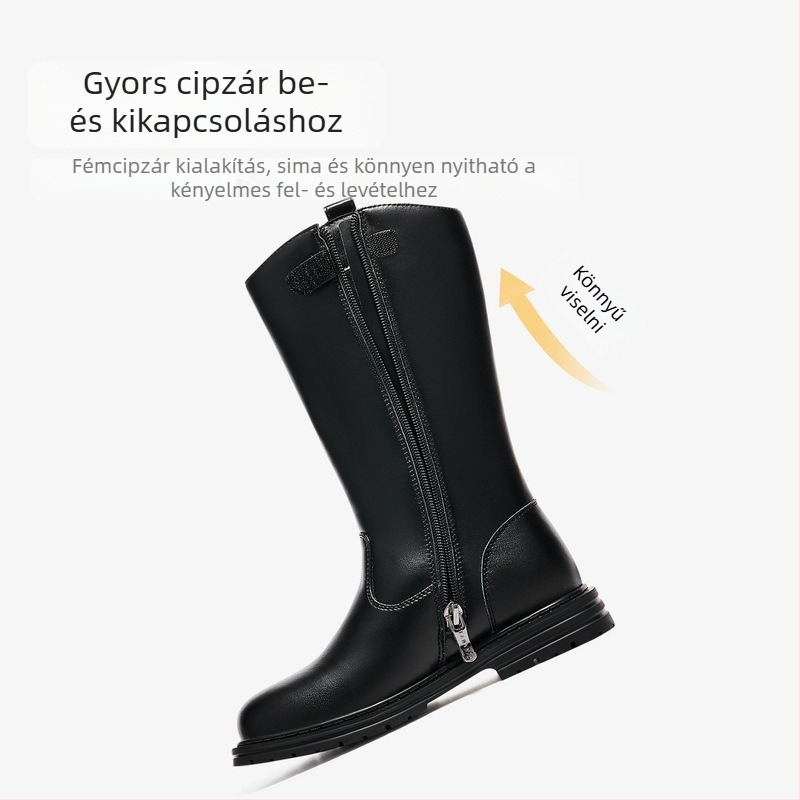 Martin csizmák lányoknak 7–12 éveseknek - Felső rész mikro szálas bőr, Velcro zárás, fleece belső bélés, természetes gumi talp