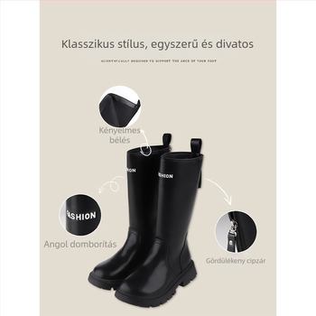 AMYBABY Knight Boots, brit stílusú, lányoknak 4-6 éveseknek, EVA talp