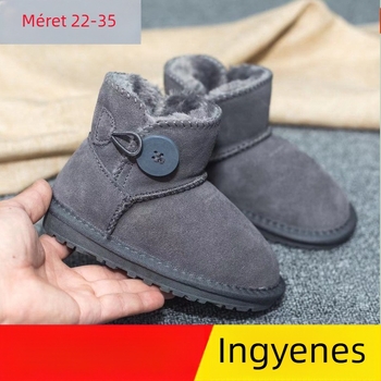 Gyerekek téli csizmái, felsőrész borjúbőrből, vízálló, fleece-bélés, monolitikus kialakítás, talp marhaínból készült