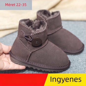 Gyerekek téli csizmái, felsőrész borjúbőrből, vízálló, fleece-bélés, monolitikus kialakítás, talp marhaínból készült