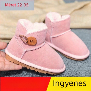 Gyerekek téli csizmái, felsőrész borjúbőrből, vízálló, fleece-bélés, monolitikus kialakítás, talp marhaínból készült